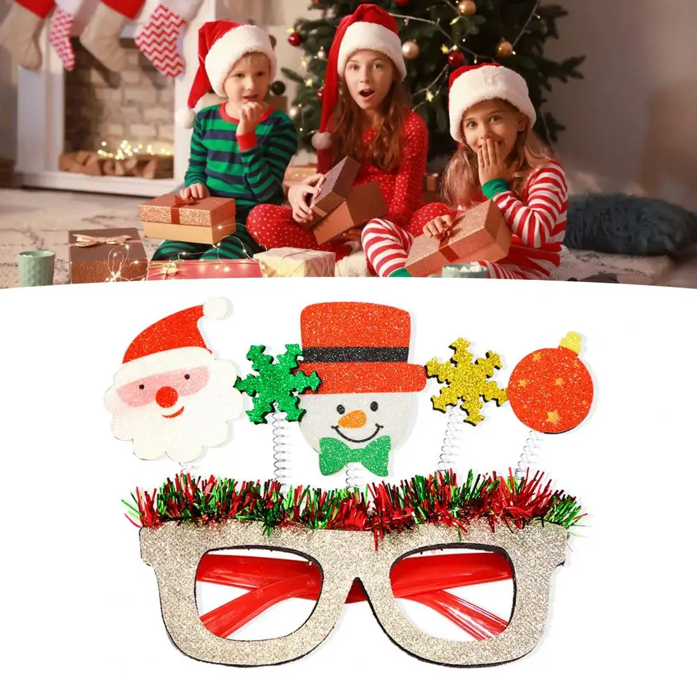Novelty Christmas Eyewear Holiday Party Glasses Festive Christmas Glasses Set Santa Hat Snowman Tree Elk Antler for Holiday
