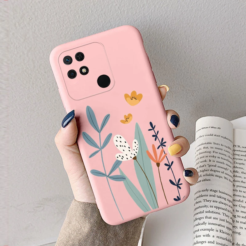 Charming Heart & Floral Silicone Matte Protective Case – Soft Back Cover
