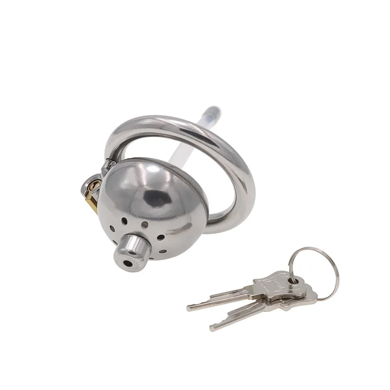 Male Stainless Steel Chastity Device Chastity Belt CB Lock Catheter Penis Ring Cock Cage Alternative Bondage Gay Erotic Sex Toys