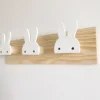 Nordic Style Creative Home Hook Clothes Hanging Children Room Rabbit Solid Wood Storage Racks Bow Clapboard Home Decoration 3