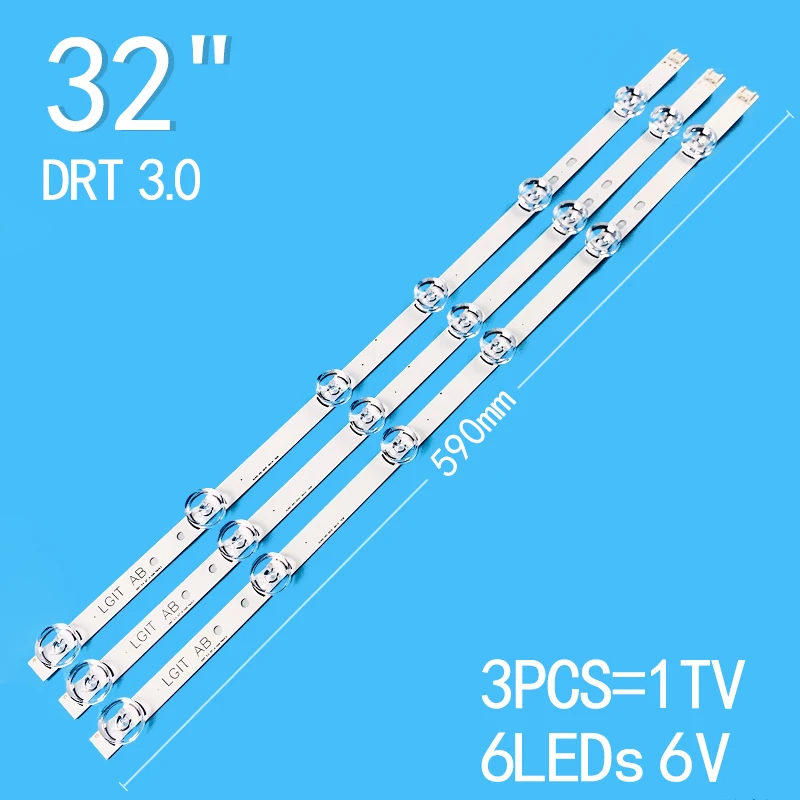 3pcs 600mm led backlight bar for tv 32inch lbm320p0901 ff 1 stv lc3244wl 32h3c 3PCS LED backlight for LIG 32TV 32LB572V 6916l-1974A 32LB580V 32LB650V 32LB652V 32LB653V 32LF550 innotek DRT3.0 32inch