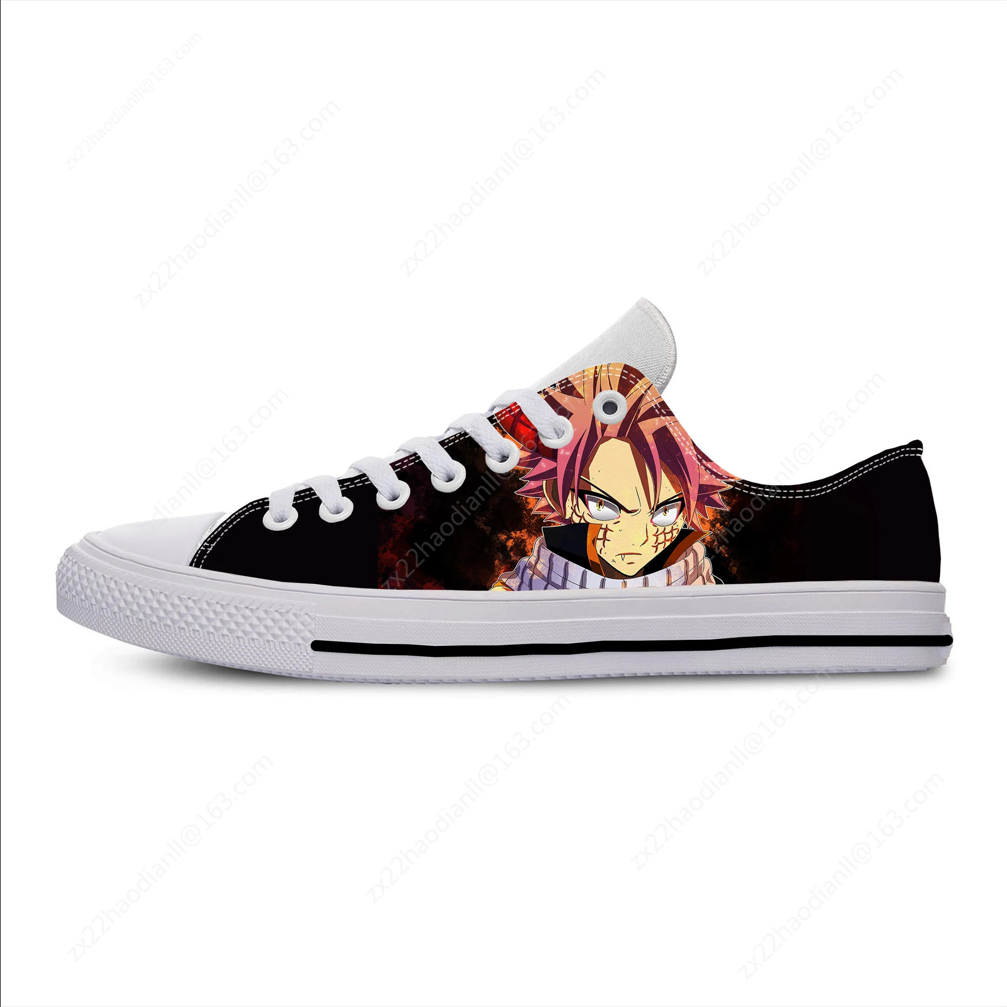 Japanese Anime Manga Cartoon Fairy Tail END Funny Casual Cloth Shoes Low Top Breathable Lightweight 3D Print Men Women Sneakers