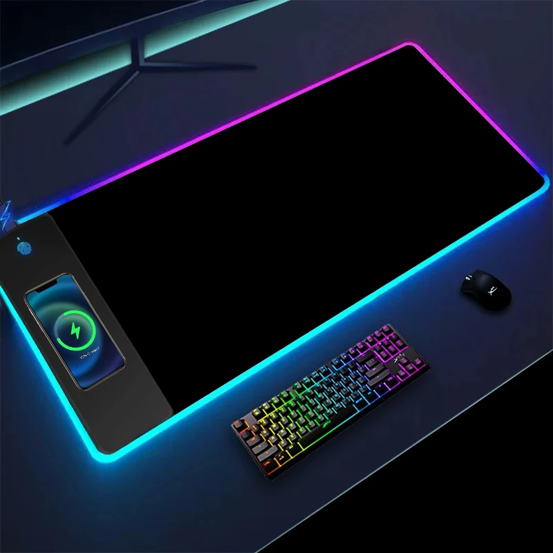 Carregamento sem Fio Branco Mouse Pad Desk Carpet Gaming Laptops pc Gamer Acessórios Tapete de Computador Rgb xl