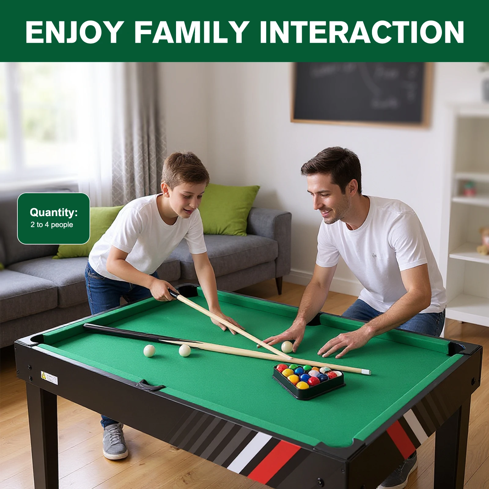 20163-564c98.jpg 4-In-1 Combo Game Table Set with Football Billiards Ice Hockey Table Tennis All in One Game Table for Friends and Family Playing
