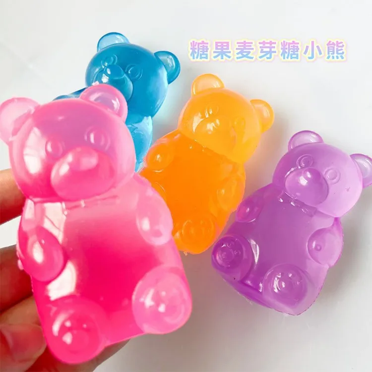 S9ab38dd281de46c5817f60d93573cbd8q.jpg New Candy Color Bear Maltose Squishy Toy Slow Rebound Elastic Fidget Toy Anti-Anxiety Stress Relief, Factory Wholesale - Image 1