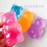 New Candy Color Bear Maltose Squishy Toy Slow Rebound Elastic Fidget Toy Anti-Anxiety Stress Relief, Factory Wholesale