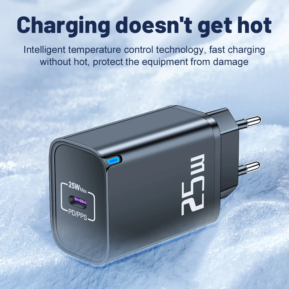 PD 25W USB C Fast Charger for iPhone 15 Pro Xiaomi Samsung Oneplus EU US UK Plug Type C Phone iPad Tablet Fast Charging Adapter 5