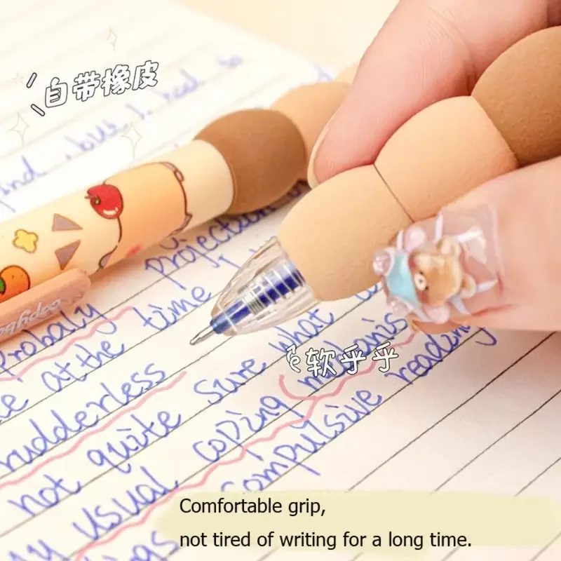 4Pcs Cartoon capibara erasable neutral pen