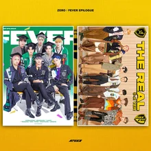 

2PCS/SET KPOP ATEEZ ZERO: FEVEREPILOGUE Surrounding Poster Self-adhesive Pictorial Photo Stickers Korea Group Thank You Card