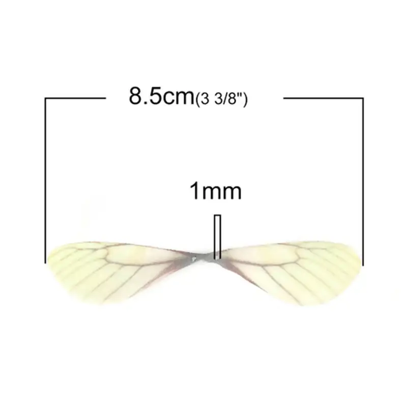 20-Piece Set of Transparent Ethereal Butterfly and Dragonfly Wings for DIY and Craft Projects - Purple and Yellow