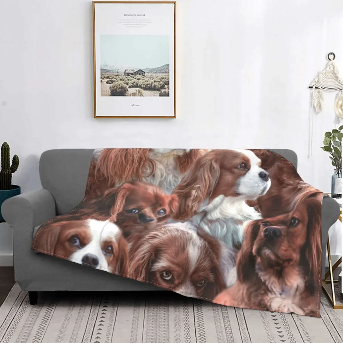 

Cavalier King Charles Spaniel Dog Fleece Throw Blankets animal childrens kids Blanket for Home Bedroom Ultra-Soft Bedding Throws