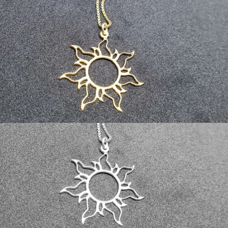 

Stainless Steel Necklace Ethnic Sun Totem Pendent Necklaces for Charm Women Birthday Fashion Jewelry Collares Para Mujer