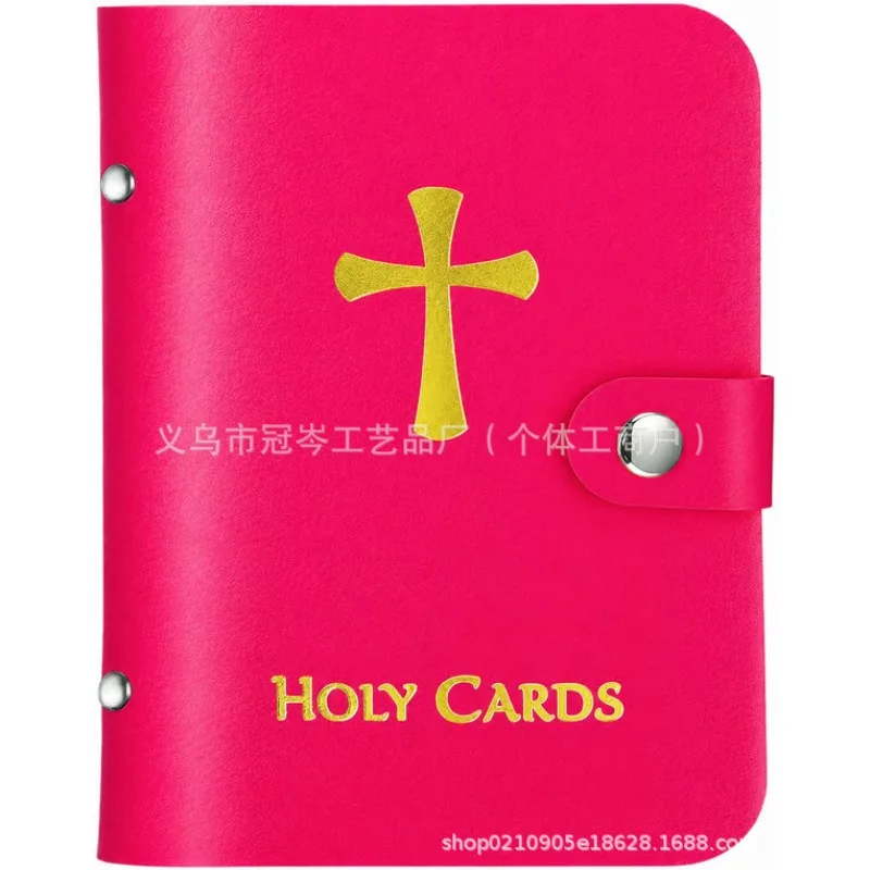Elegant Faux Leather Card Holder Case with Snap Closure - Holds Up to 40 Cards