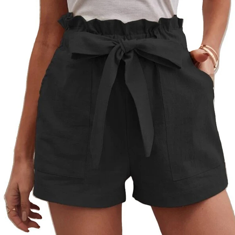 XXL Womens Shorts Spring Summer 2023 Loose Linen Cotton Casual Khaki Korean Wide Leg Pant Drawstring Elastic Waist Bikers Shorts