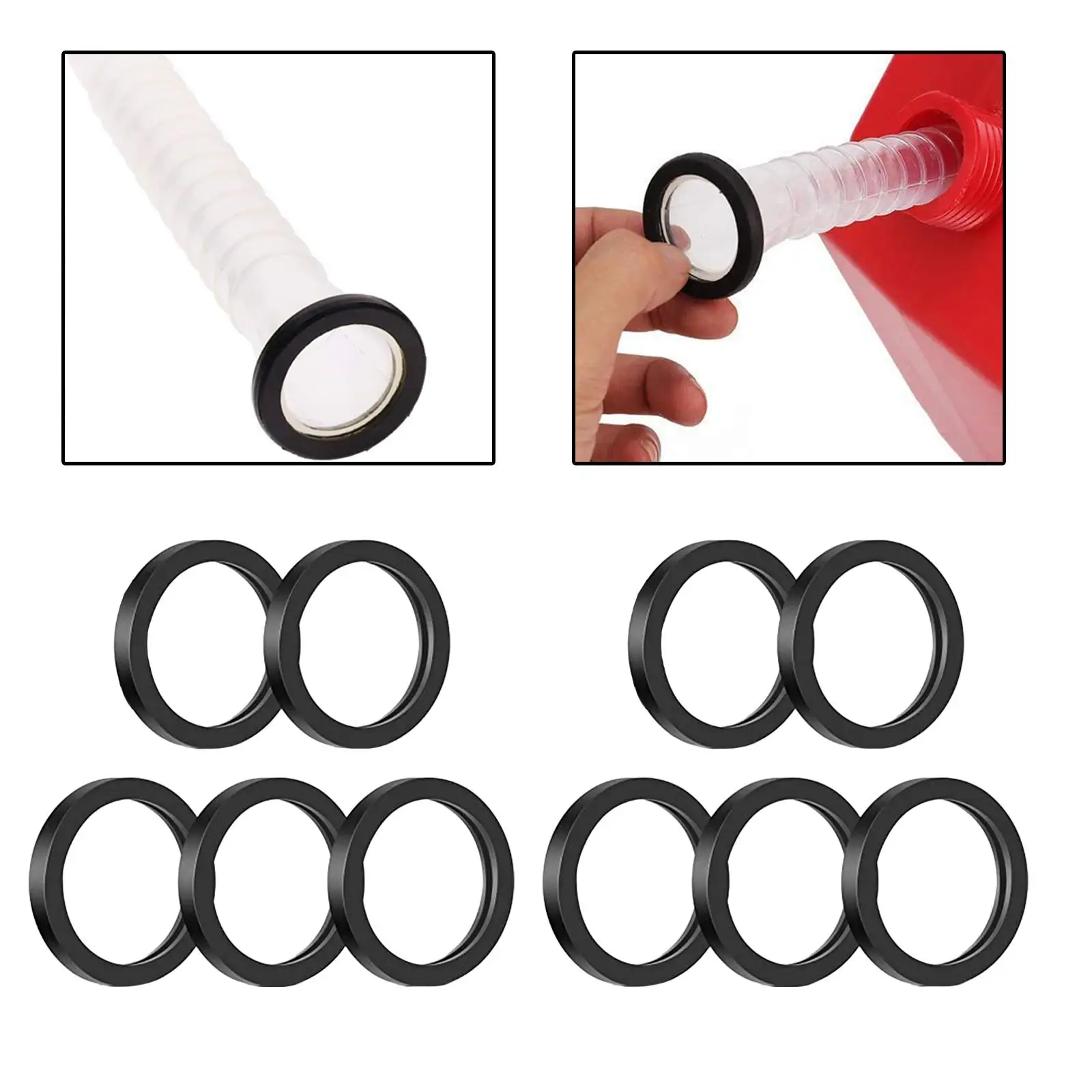 10Pcs Fuel Tank Nozzle Seals Universal for Car Gas Tank Nozzle Gasket Seals Can Gaskets for Most Fuel Gas Can 1.2inch Dia. Round