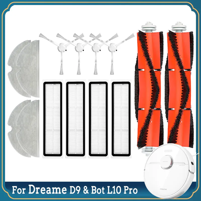 

Filter Mop Cloth For Xiaomi Dreame D9 Bot L10 Pro Robot Vacuum Cleaner Accessories Side Main Brush Spare Parts Set For Home
