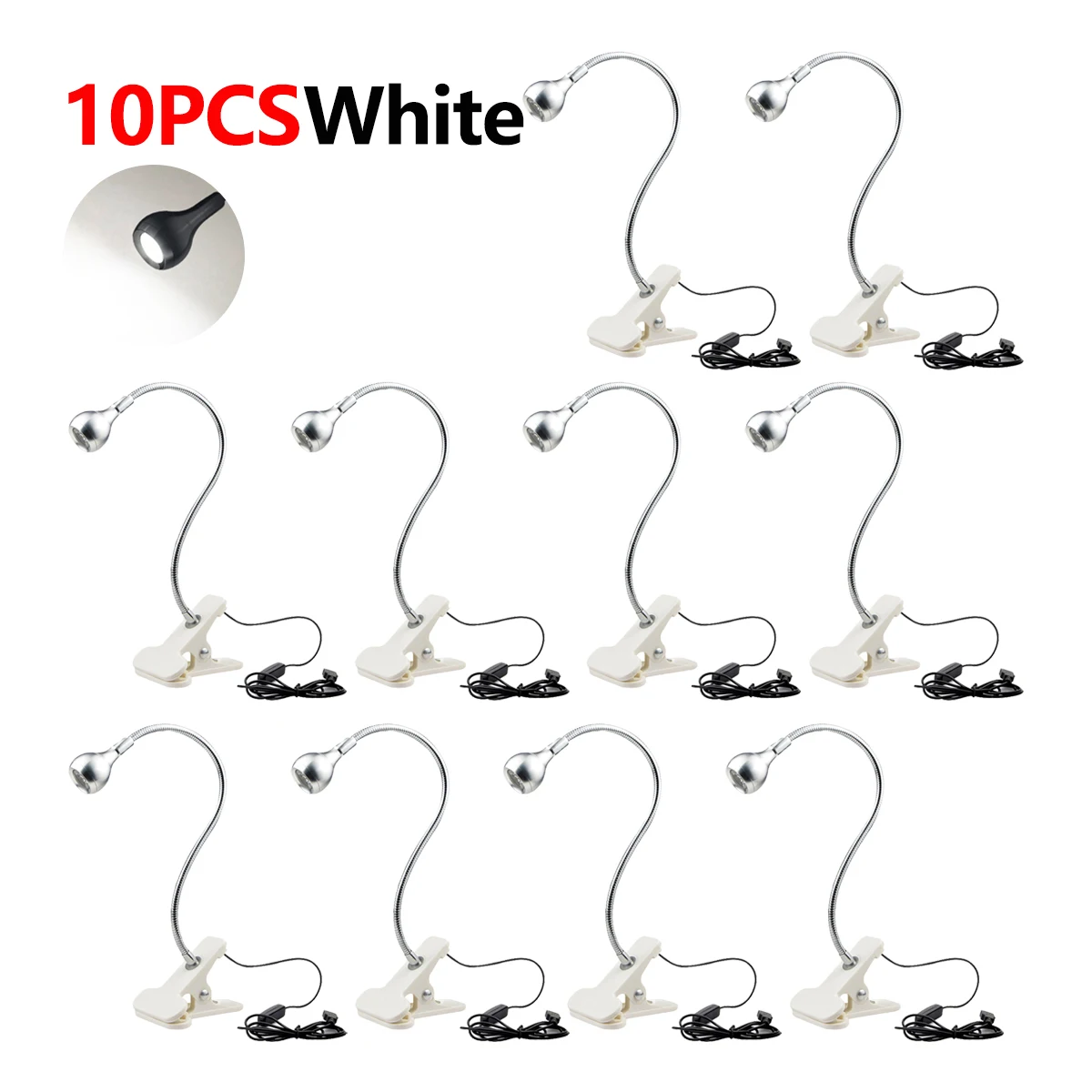USB-Powered LED Bedside Lamp with Flexible Gooseneck and Eye-Friendly Illumination