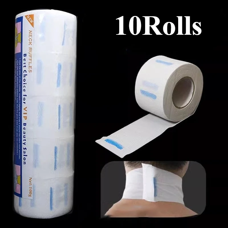 Disposable Hair Cutting Neck Paper 5/10 Rolls Adjustable Barber Dedicated Salon Hairdressing