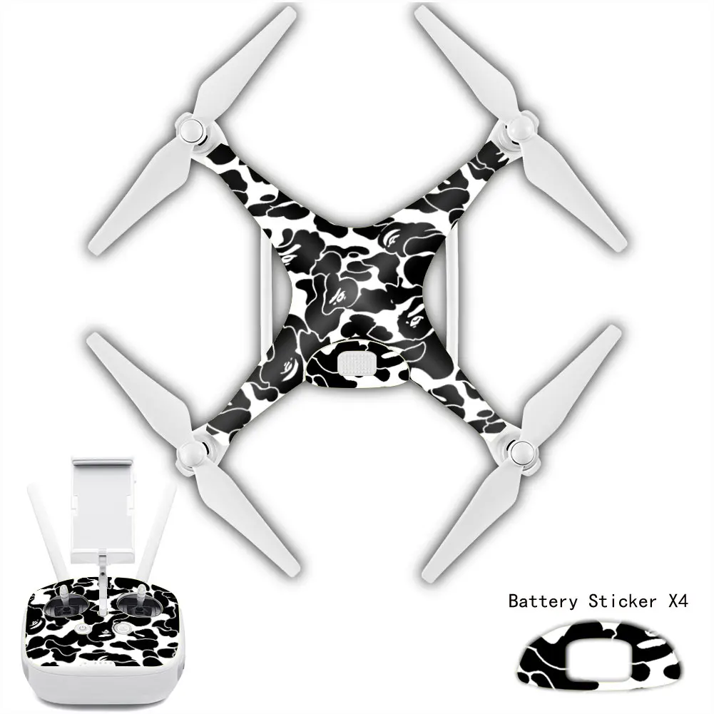 Drone Decals Waterproof Skin Protective PVC Stickers Drone Body Arm Remote Control Protector for DJI Phantom 4 Accessories 