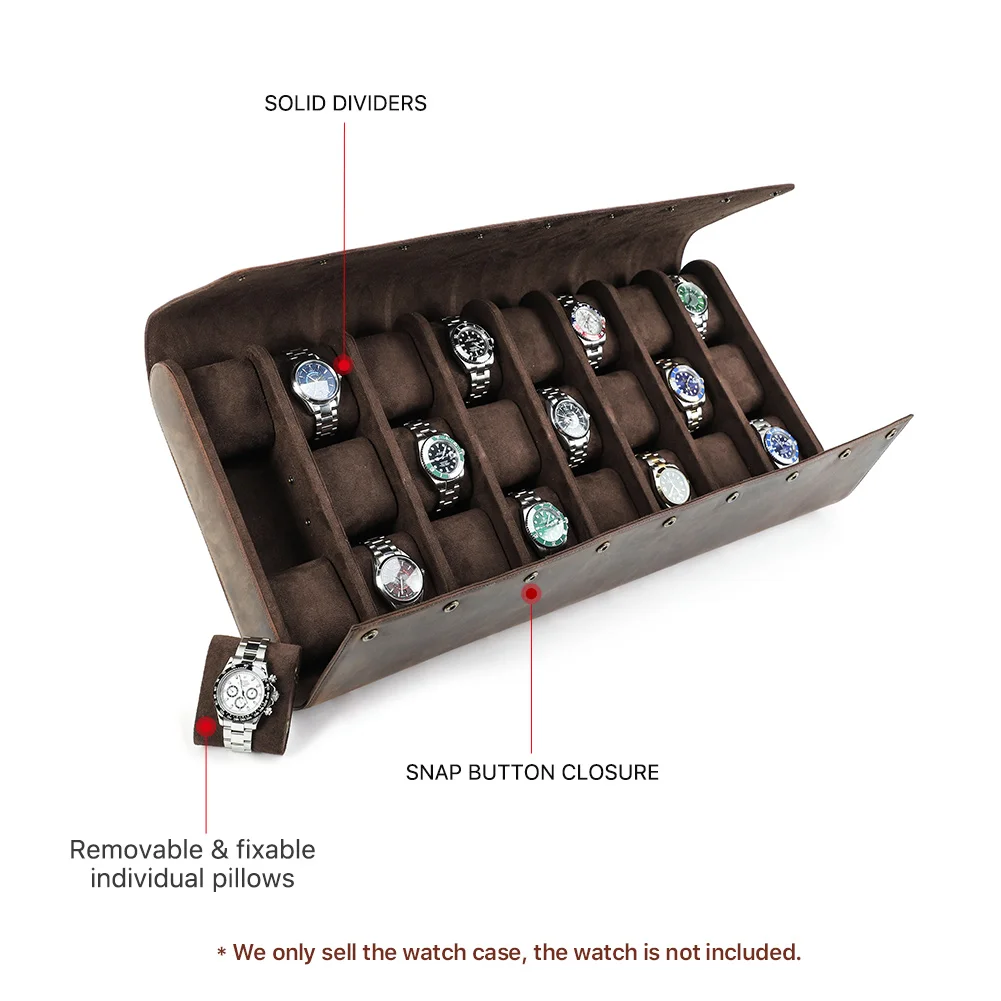 Large Display Box 24 Slots Wrist Watch Holder Storage Organizer Retro Leather Watch Jewelry Case For Lover