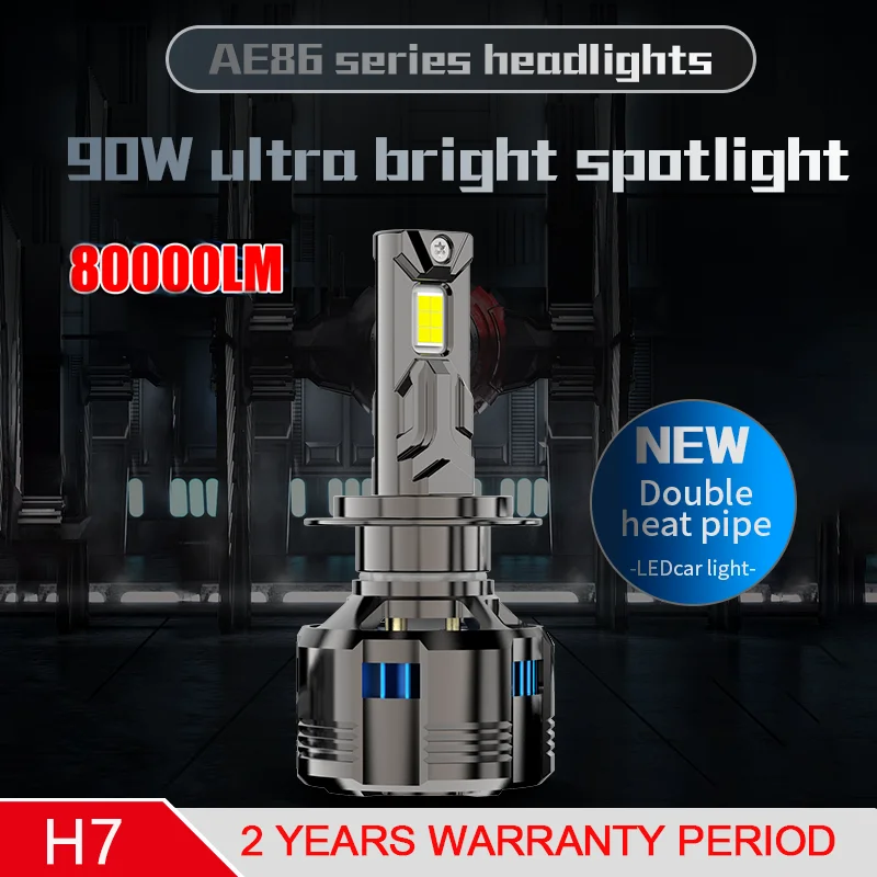 2 шт., Автомобильные светодиодные лампы 90 Вт H1 H4 H7 H8 H11 9005 9006 9012 12 в 6000 лм