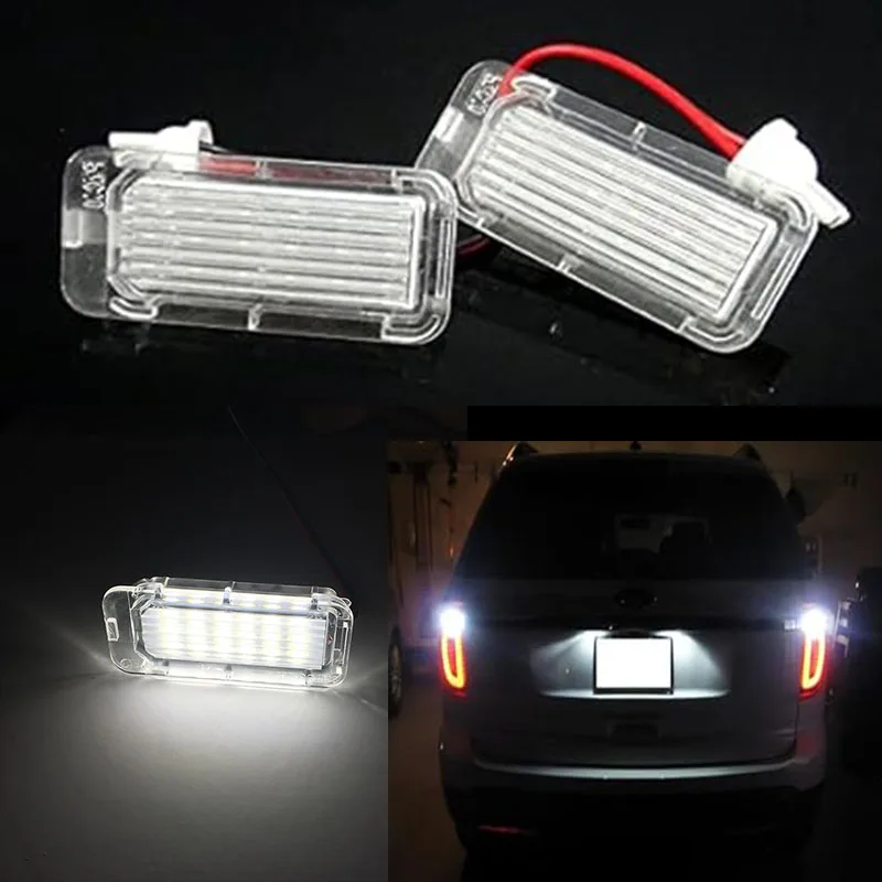 2x фонарь для номерного знака, белый свет, совместимый с Jaguar XF (X250) XJ (X351) Ford C-Max EcoSport Edge Escape