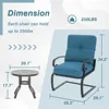 Outdoor Bistro Set 3-Piece Spring Metal Lounge Cushioned Chairs and Bistro Table Set Wrought Iron Cafe Furniture Seat, 5