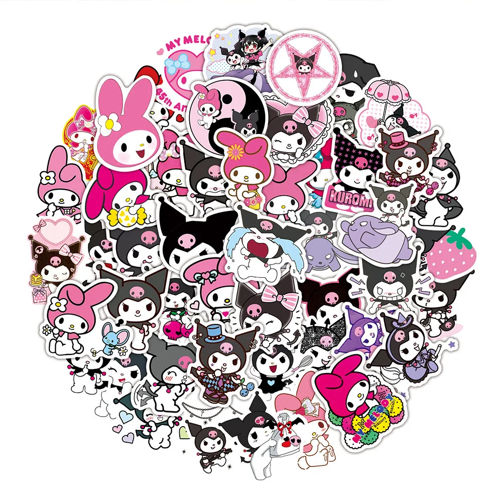 

50 шт., водонепроницаемые наклейки для ноутбука Kuromi My Melody