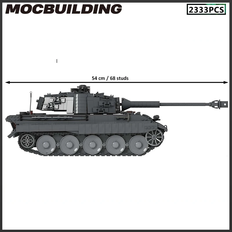 MOC Building Blocks Heavy Tank Tiger B Kingtiger Model DIY Bricks Creative Assembly Toy Christmas Present Birthday Gifts