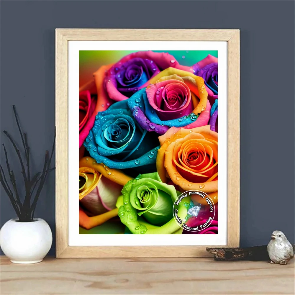 New Stained Glass Art AB Diamond Painting Mosaic Landscape Flowers Rose  Sunflower Lamp Diy Cross Stitch Set Home Decor Kids Gift - AliExpress