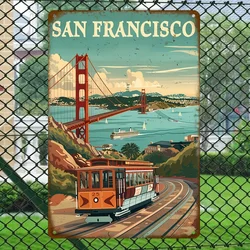 San Francisco Retro Aluminum Sign - Nostalgic Travel Poster for Indoor & Outdoor Decor (01)