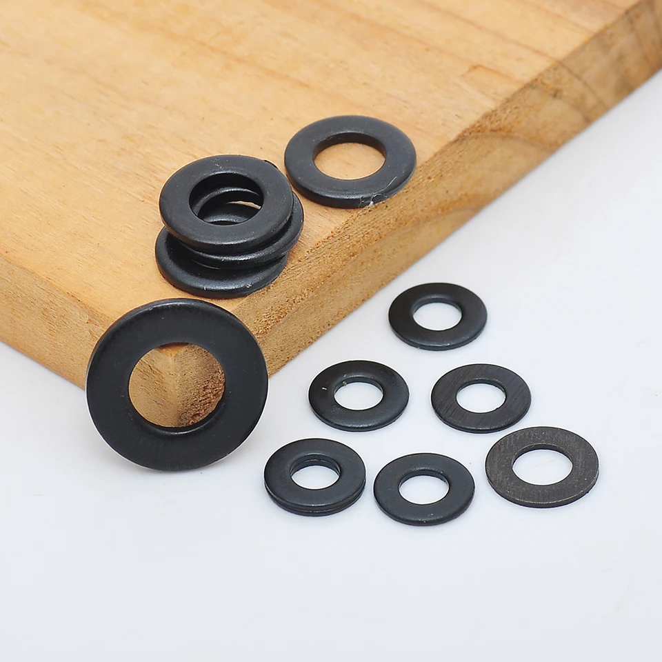 Sutemribor Black Zinc Plated Alloy Flat Washer 100 PCS...