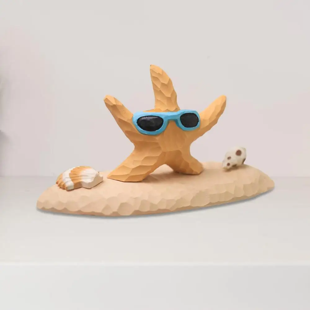 Starfish Decorations For Home Desk Sea Animal Figurines Hand Carved Animal Decoration Decorative Sculpture For Home Bedroom