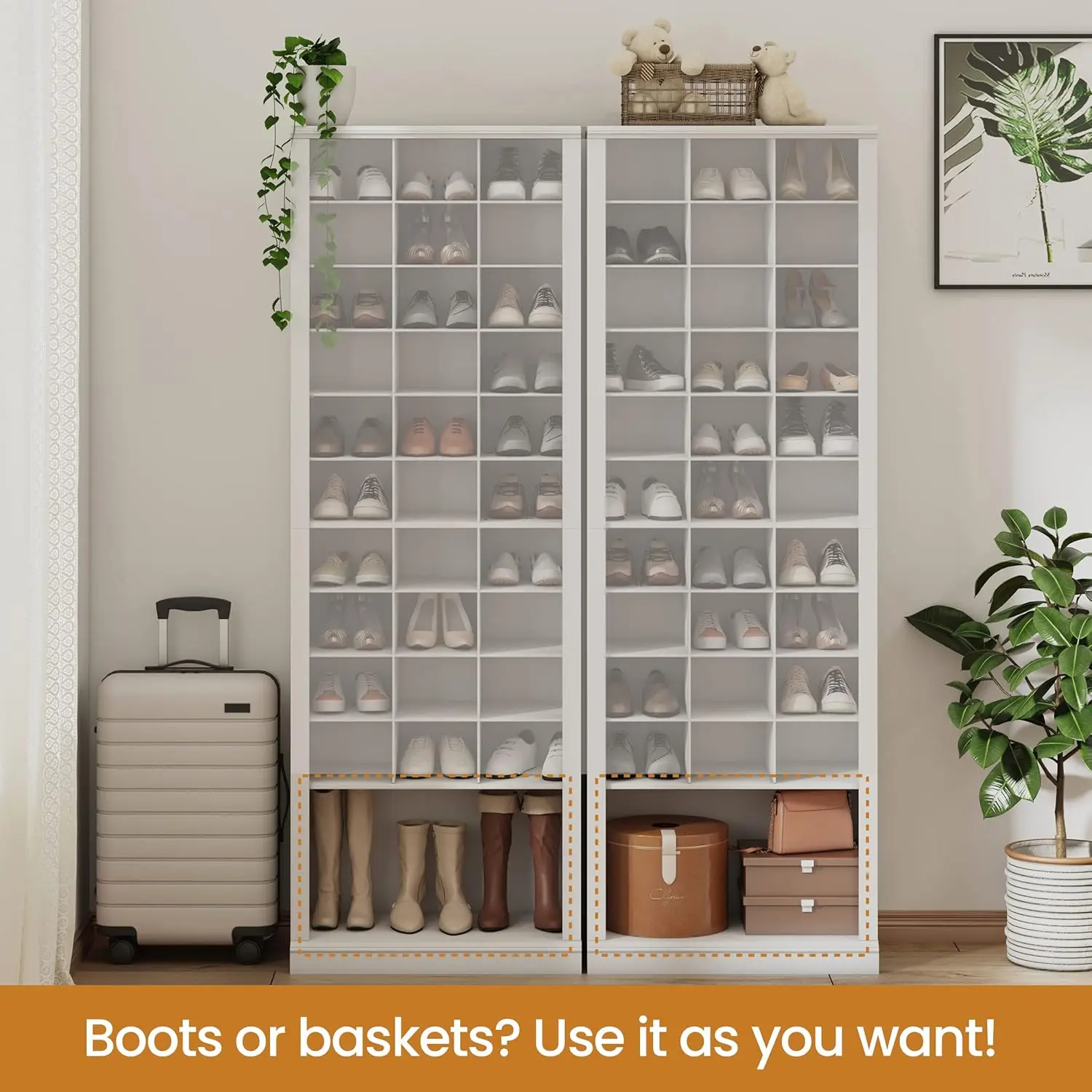 11-Tier  Cabinet, Free Standing Closet Organizers and Storage with 31 Open Cubbie, Space Saving Shoe Rack for Entryway, Bedroom 5