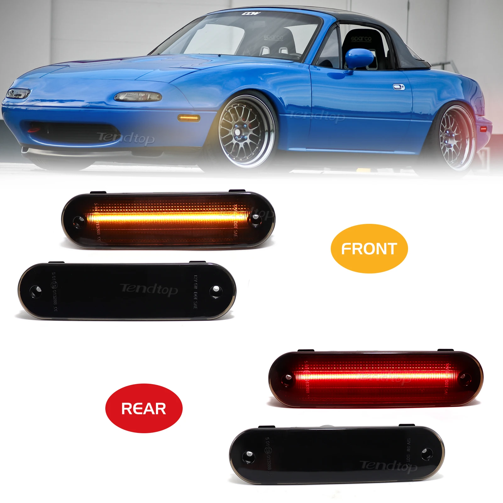 

4 шт., фонари для переднего и заднего бампера Mazda Miata 1990-2005