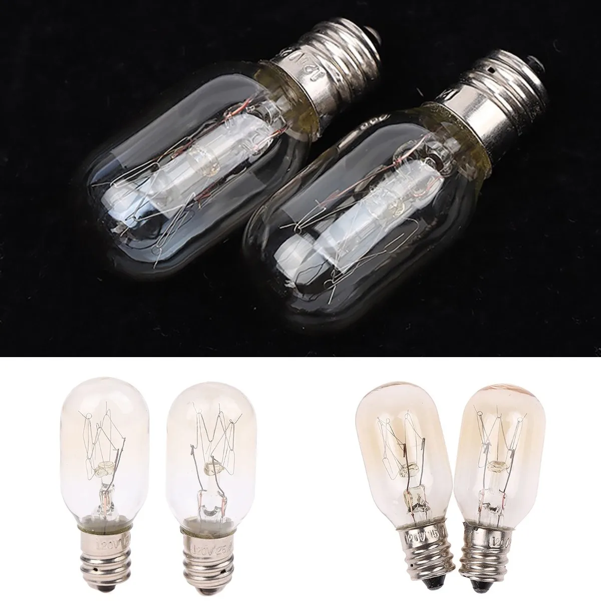 

High Quality T20 E12 120V 15W/25W Salt Lamp Globe Bulb Incandescent Bulb Refrigerator Oven Light Bulb Replacement Light Bulb