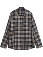 CHIC VEN femmes chemises ample décontracté nouveau ponçage chemise à carreaux à manches longues moyen Long longueur Blouses femmes hauts printemps automne 2025 4