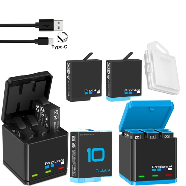 Batterie ou Triple chargeur pour appareil photo GoPro, Hero 8, 7, 8, noir,  décodage complet, Original - AliExpress