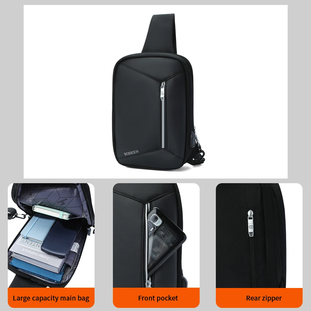 1Pcs Large-Capacity Shoulder Bag, Men's Multi-Layer Storage Messenger Bag, Business Travel Bag, Commuter Crossbody Bag