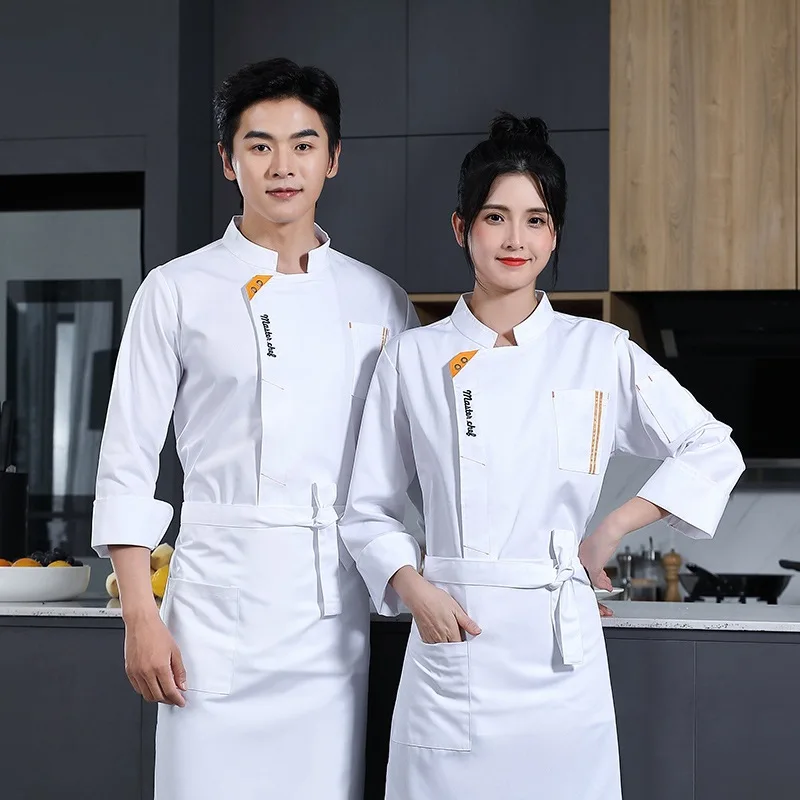 

Hotel Chef Overalls Long Sleeve Autumn and Winter Clothes Men's Restaurant Baking Restaurant Catering Barbecue Chef Uniform afte