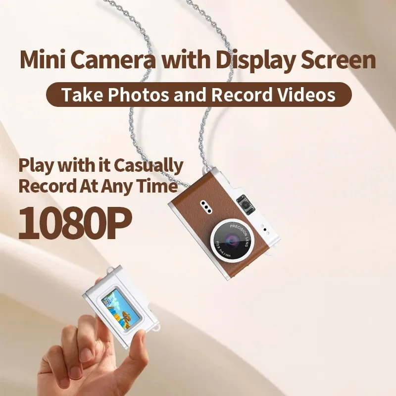 Videocamera Digitale KEBIDUMEI 1080P Retro CCD Mini Cam per Interni ed Esterni, Videocamera Sportiva Portatile Vintage Molto Piccola - immagine 3