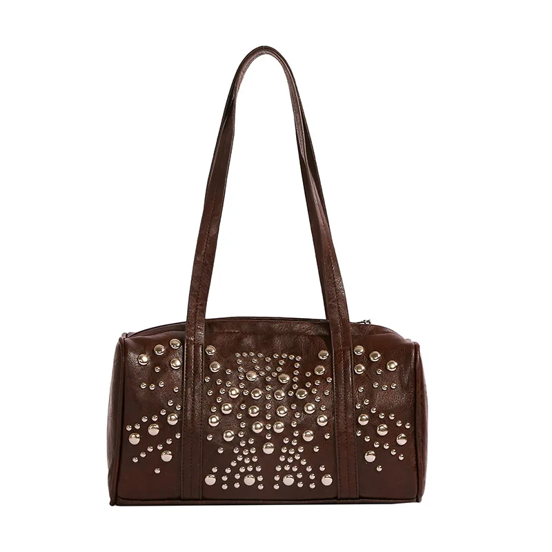 New Large-capacity Retro Commuter Handbag, Super Fire Niche Shoulder Bag, High-end Underarm Rivet Bag for Women Bags for Women