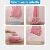 1pcs Women Hair Drying Hat Microfiber Quick-dry Hair Towel Cap Hat Bath Hat Solid Towel Cap Super Absorption Turban Bath Cap 4