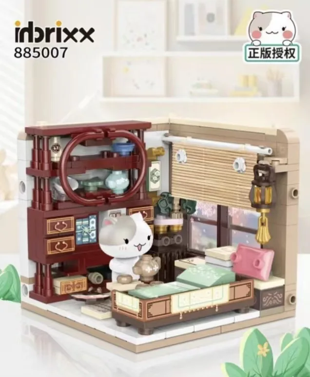 Kreative Inbrixx Niedliche Katzen-Bausteine, Anime-Stadtstraßenszene Montage-Dekoration Kinder-DIY-Puzzle-Spielzeug Mädchengeschenke – Detail 25