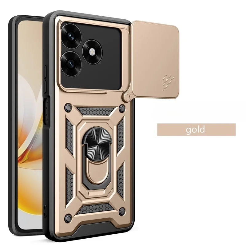 Rugged Armor Magnetic Ring Case with Slide Lens Protector