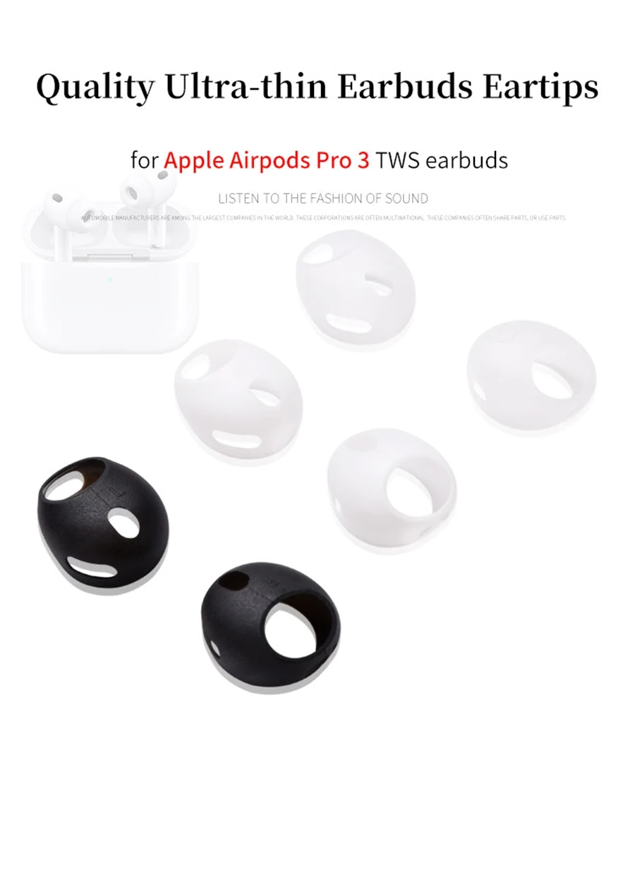 4Pcs Silicone Ear Tips for Apple Airpods Pro 3 True Wireless Earbuds Eartips Airpods Pro3 TWS Tips headphones Earplugs