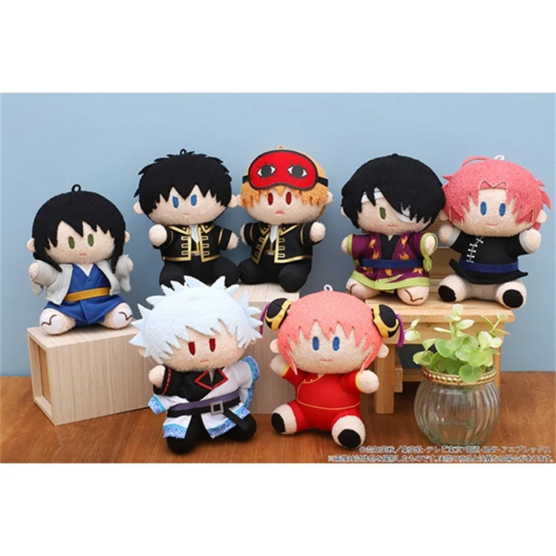 

Japan Anime GINTAMA Hijikata Toushirou Sakata Gintoki Cos Cartoon Sitting Plush Doll Pendant Hat Cosplay Fan Gifts The New