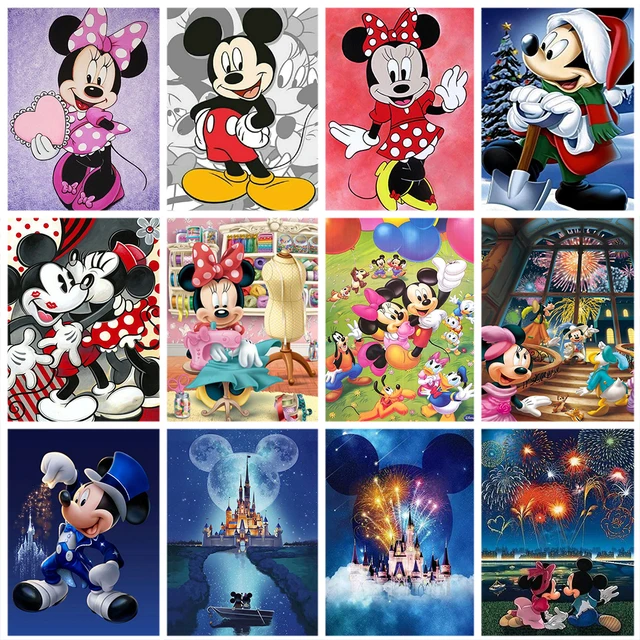 Pintura de diamantes de Disney 5D DIY, mosaico de diamantes de princesa de  dibujos animados, Mickey Mouse, bordado de diamantes de imitación,  imágenes, decoración del hogar, regalo