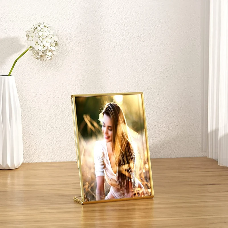 Y17A Acrylic Gold Frame, Slanted Back Table Sign Holder For Wedding Table Card Restaurant Signs Photos