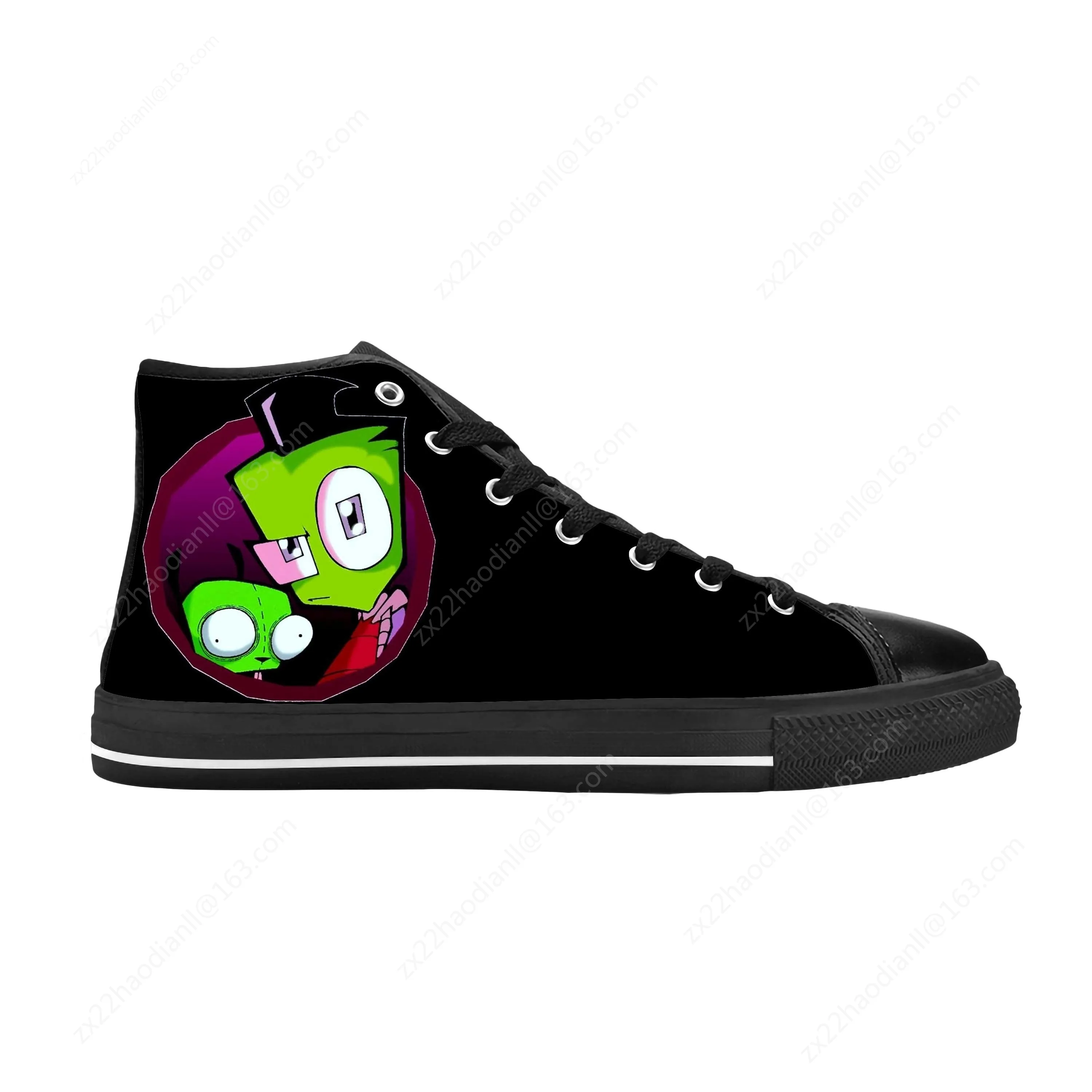 Zim Gir Anime Cartoon Manga Comic Invader Alien Casual Cloth Shoes High Top Comfortable Breathable 3D Print Men Women Sneakers